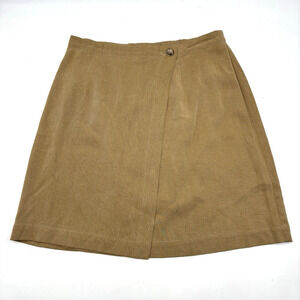 Vintage 80s Rialto by Joy Perreras Beige Knit Wrap Mini Skirt Petite 27x18" USA